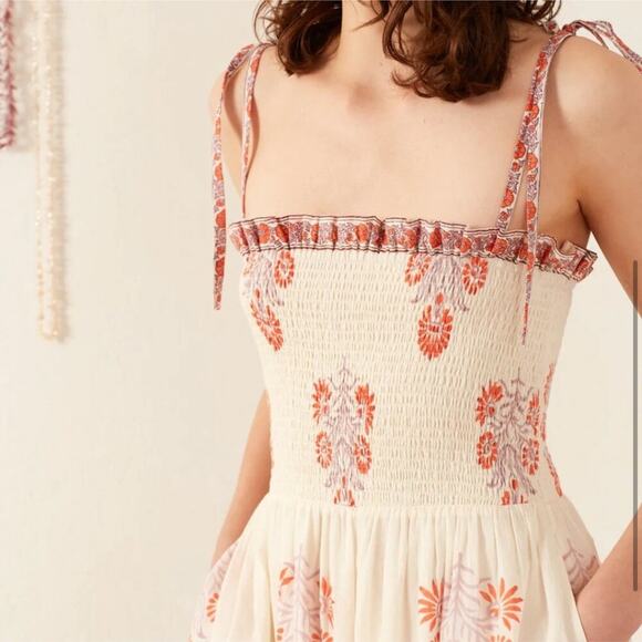 NWT NEW Alix of Bohemia Kaia Papaya Smocked Maxi Dress - Picture 5 of 13